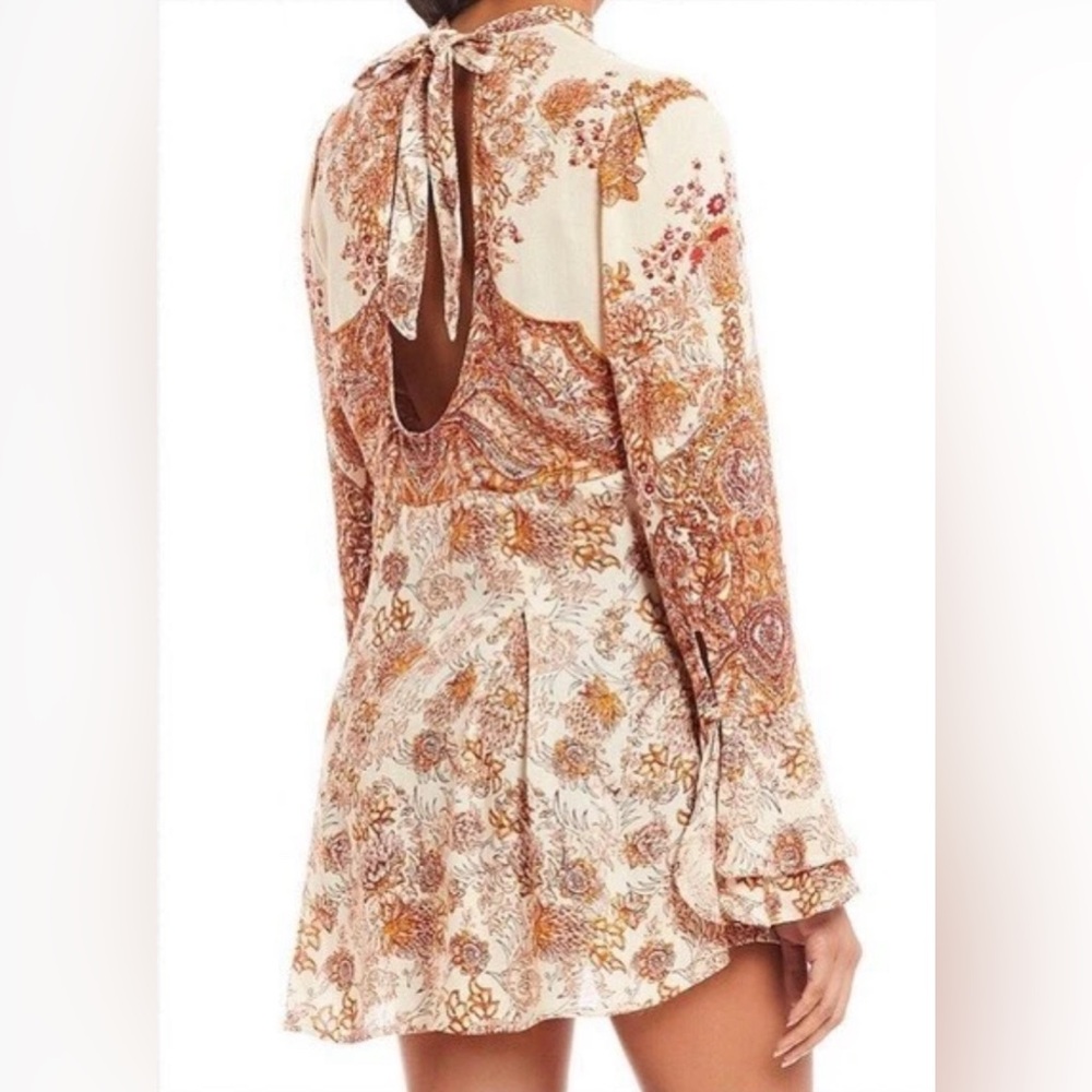 Free People Lady Luck Floral Boho Babydoll Blouse - sz M - Picture 10 of 10